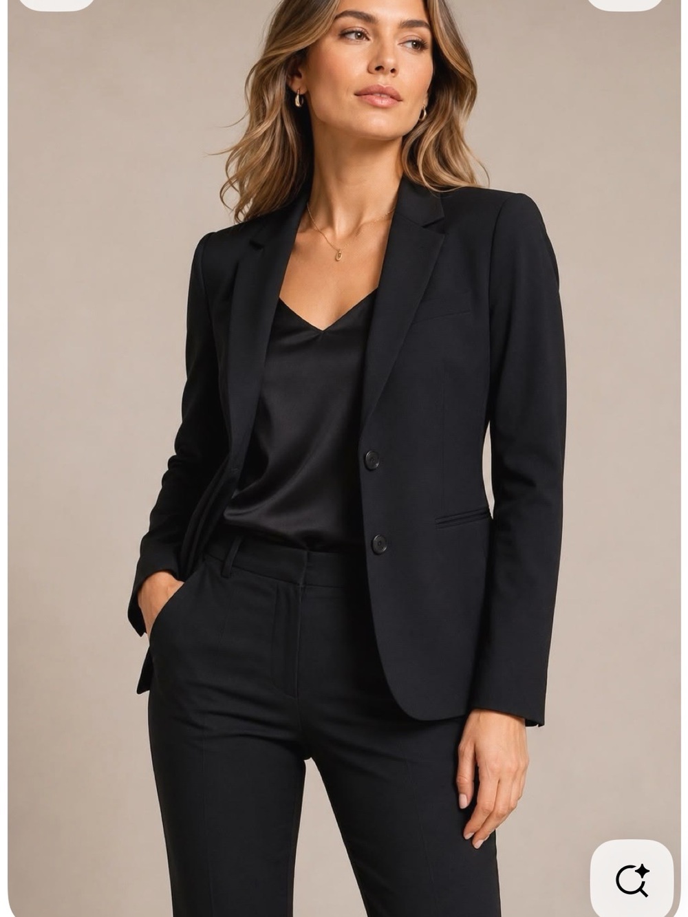 Theory Black Women's Tailored Two-Button Blazer